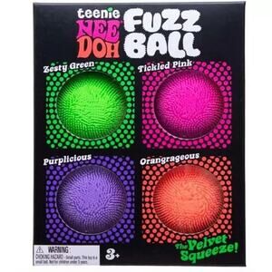 🔥NeeDoh Teenie FuzzBall Sensory Squishy Toys 4 Pack BNWT🔥